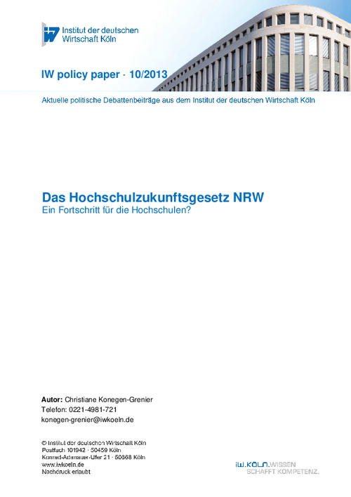Das Hochschulzukunftsgesetz NRW