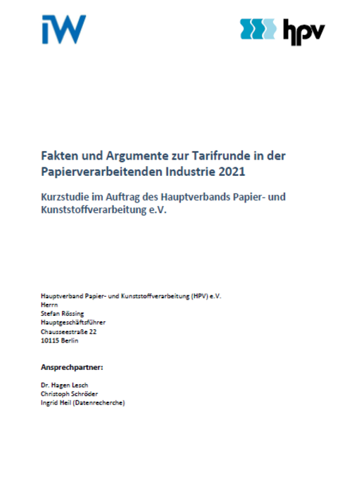 Fakten und Argumente zur Tarifrunde in der Papierverarbeitenden Industrie 2021