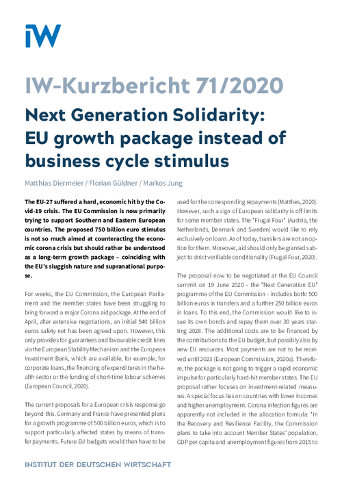 EU Growth Package Instead of Business Cycle Stimulus