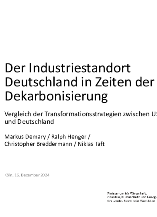 Vergleich der Transformationsstrategien zwischen USA, EU und Deutschland
