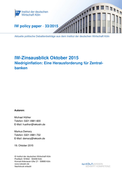 IW-Zinsausblick Oktober 2015