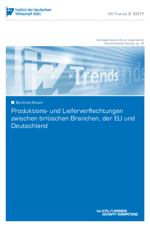 Produktions- und Lieferverflechtungen zwischen britischen Branchen, der EU und Deutschland
