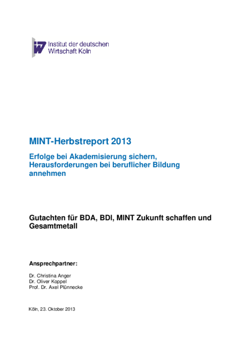 MINT-Herbstreport 2013