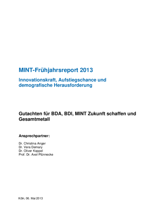MINT-Frühjahrsreport 2013