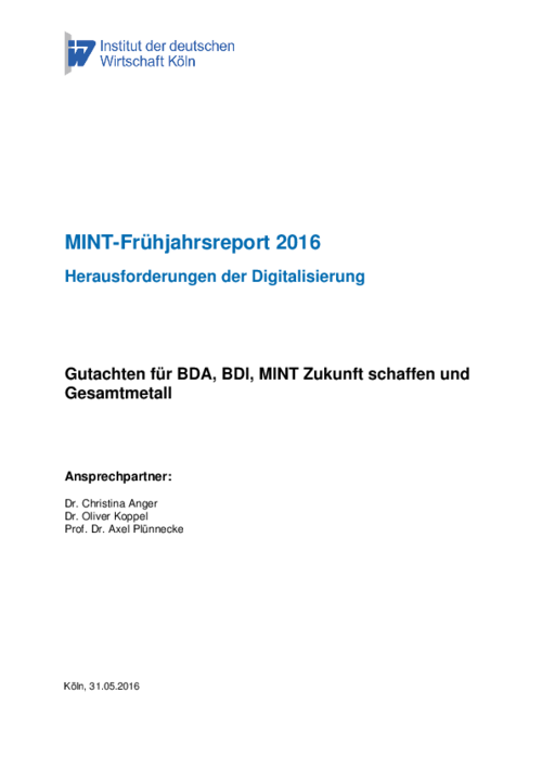 MINT-Frühjahrsreport 2016