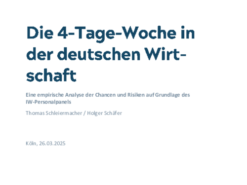 Die 4-Tage-Woche in der deutschen Wirtschaft