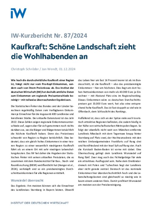 Schöne Landschaft zieht die Wohlhabenden an
