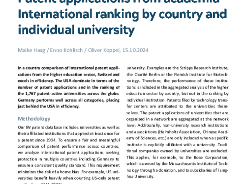 International ranking by country and individual university