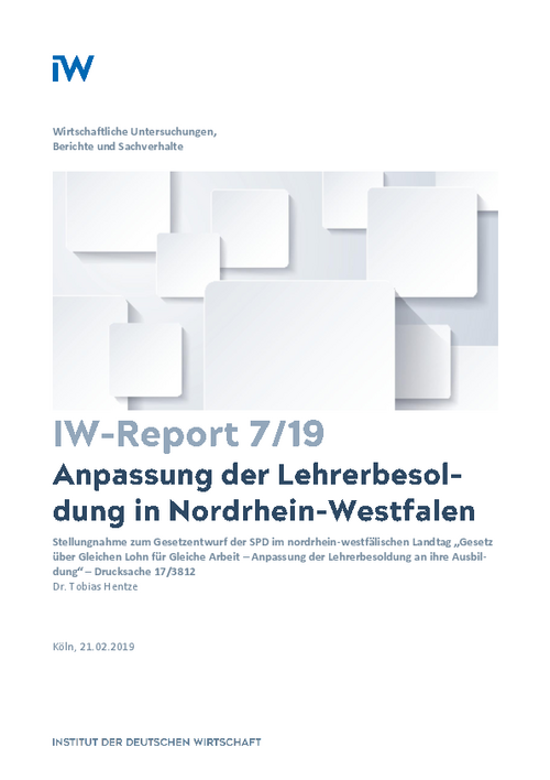 Anpassung der Lehrerbesoldung in Nordrhein-Westfalen