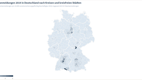 Wo in Deutschland die meisten KI-Patentanmeldungen zu finden sind