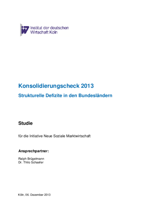 Konsolidierungscheck 2013