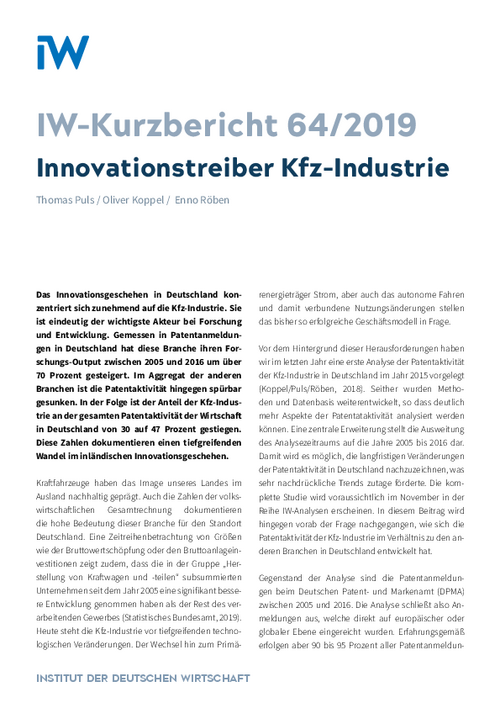 Innovationstreiber Kfz-Industrie