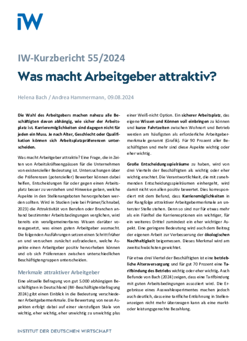 Was macht Arbeitgeber attraktiv?