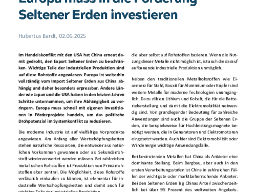 Europa muss in die Förderung Seltener Erden investieren Europa muss in die Förderung Seltener Erden investieren