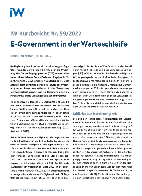 E-Government in der Warteschleife