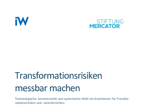 Technologische, kommerzielle und systemische Reife als Gradmesser für Transformationsrisiken und -unsicherheiten