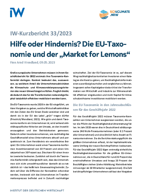 Die EU-Taxonomie und der „Market for Lemons“
