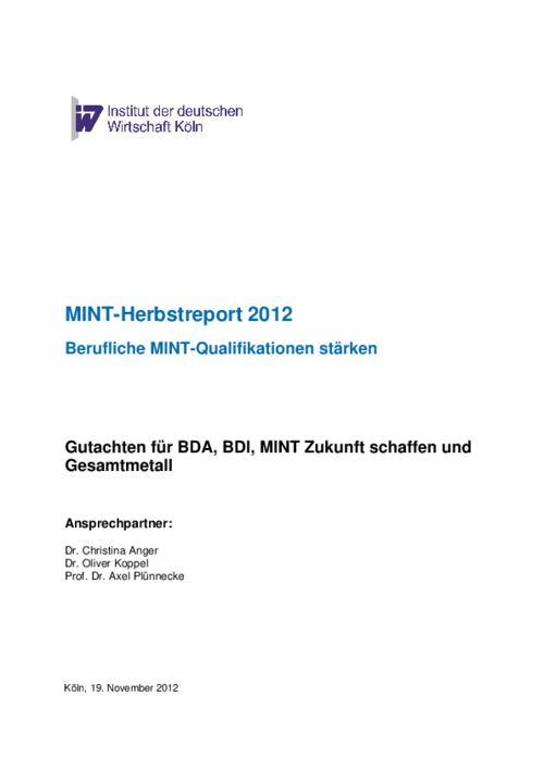MINT-Herbstreport 2012