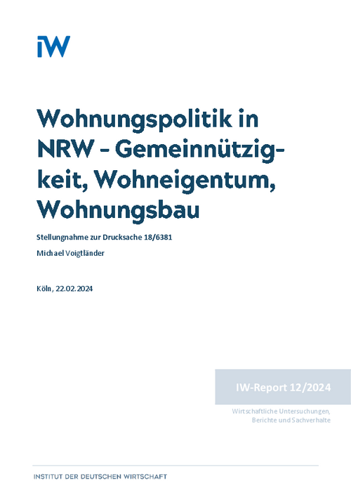 Wohnungspolitik in NRW – Gemeinnützigkeit, Wohneigentum, Wohnungsbau