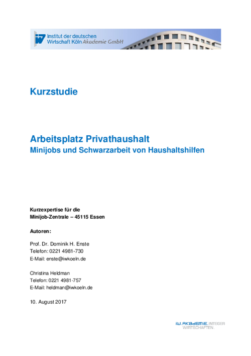 Minijobs und Schwarzarbeit von Haushaltshilfen