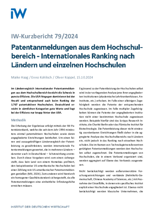 Internationales Ranking nach Ländern und einzelnen Hochschulen