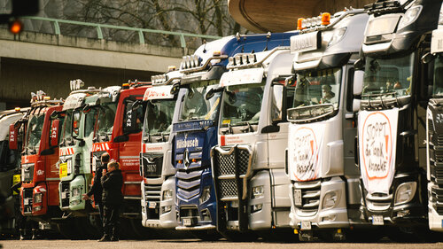 Trucker Drivers Protest Against High Fuel Price In Cologne