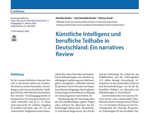 Künstliche Intelligenz und berufliche Teilhabe in Deutschland: Ein narratives Review