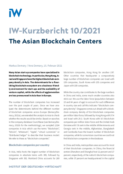The Asian Blockchain Centers