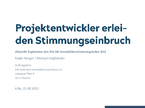 Projektentwickler erleiden Stimmungseinbruch Projektentwickler erleiden Stimmungseinbruch