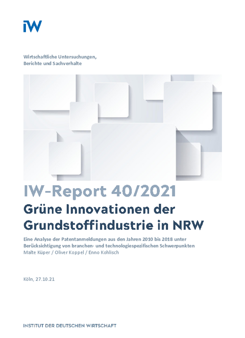Green innovations in the basic materials industry in NRW