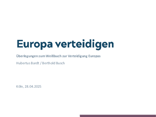 Überlegungen zum Weißbuch zur Verteidigung Europas