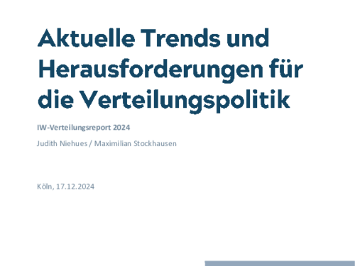 Aktuelle Trends und Herausforderungen für die Verteilungspolitik