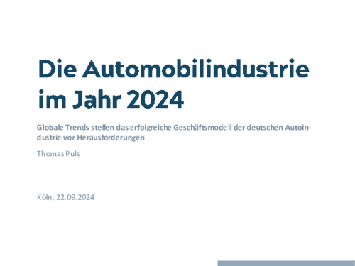 The automotive industry in 2024