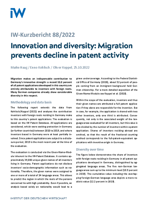 Migration prevents decline in patent activity