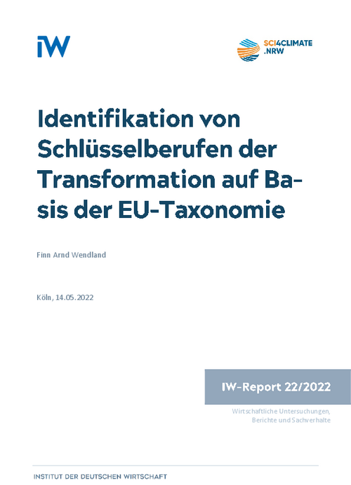 Identifikation von Schlüsselberufen der Transformation auf Basis der EU-Taxonomie