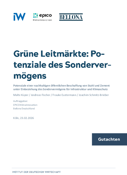 Potenziale einer nachhaltigen öffentlichen Beschaffung von Stahl und Zement unter Einbeziehung des Sondervermögens für Infrastruktur und Klimaschutz
