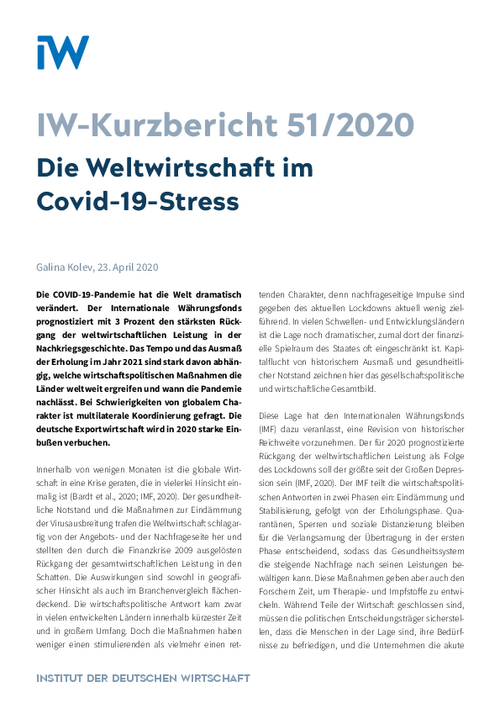 Die Weltwirtschaft im Covid-19-Stress