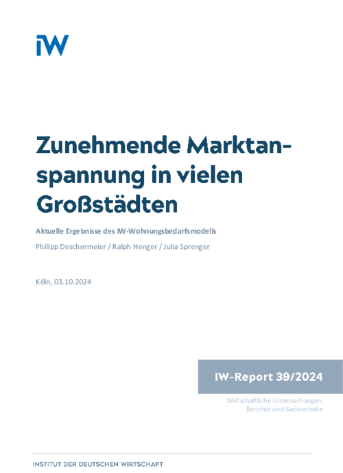 Zunehmende Marktanspannung in vielen Großstädten