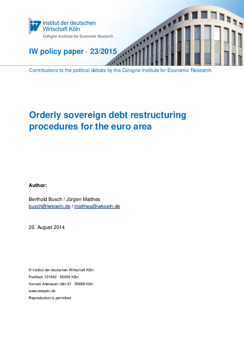 Orderly sovereign debt restructuring procedures for the euro area
