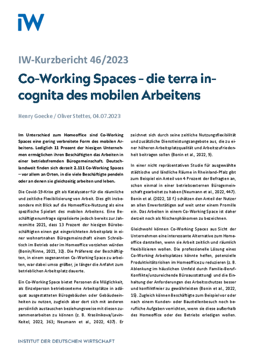 Co-Working Spaces – die terra in-cognita des mobilen Arbeitens
