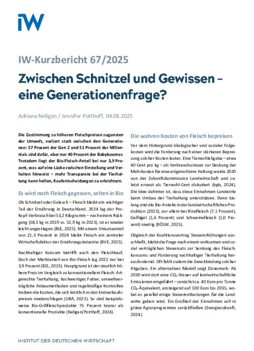 Zwischen Schnitzel und Gewissen – eine Generationenfrage?