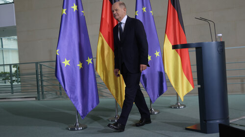 Bundeskanzler Scholz gestern im Kanzleramt