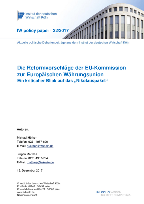 Die Reformvorschläge der EU-Kommission zur Europäischen Währungsunion