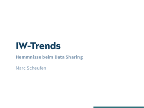 Obstacles to Data Sharing – An Outline of Recent Developments with Policy Recommendations