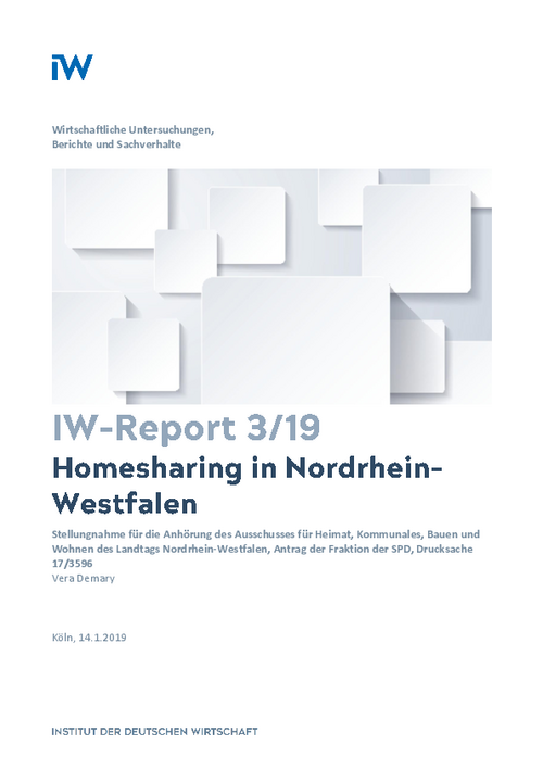 Homesharing in the German federal state of North Rhine - Westphalia
