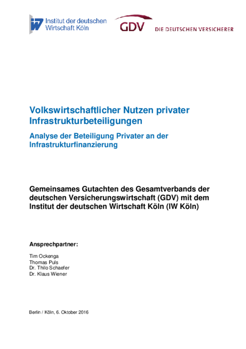 Analyse der Beteiligung Privater an der Infrastrukturfinanzierung