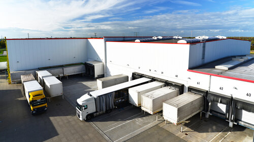 logistics and goods storage - loading and unloading of goods for transport by truck