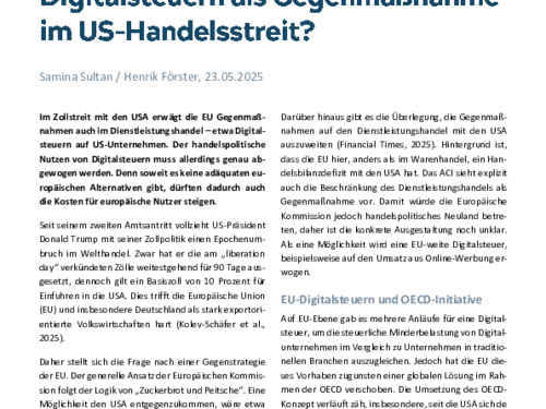 Digitalsteuern als Gegenmaßnahme im US-Handelsstreit? Digitalsteuern als Gegenmaßnahme im US-Handelsstreit?