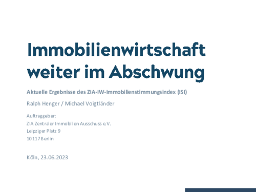 Immobilienwirtschaft weiter im Abschwung