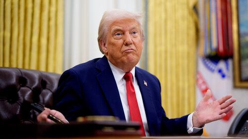 WASHINGTON, DC - MARCH 31: U.S. President Donald Trump gestures while speaking during an executive order signing event in the Oval Office of the White House on March 31, 2025 in Washington, DC. Trump has signed an executive order against ticket scalping and reforming the live entertainment ticket industry. (Photo by Andrew Harnik/Getty Images) WASHINGTON, DC - MARCH 31: U.S. President Donald Trump gestures while speaking during an executive order signing event in the Oval Office of the White House on March 31, 2025 in Washington, DC. Trump has signed an executive order against ticket scalping and reforming the live entertainment ticket industry. (Photo by Andrew Harnik/Getty Images)